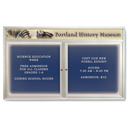 United Visual Products Indoor Enclosed Combo Board, 42"x32", Gold Frame/Grey & Buff UVCB4232G-GREY-BUFF